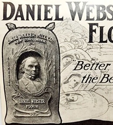Molino de rodillos Daniel Webster 1910 harina águila anuncio hornear efímero Foto 1 de 2