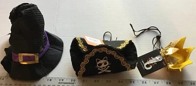 全新 万圣节 服装 宠物 小猫 猫 女巫、海盗或国王 王冠  — 第 1/4 张图片