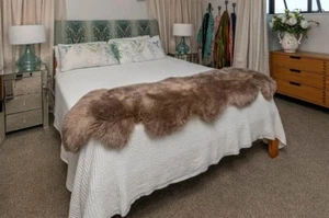 Taupe Sheepskin Rug | Extra Large hide Rug Double Pelt 2 x 6ft NEW sheepskin rug - Picture 1 of 4