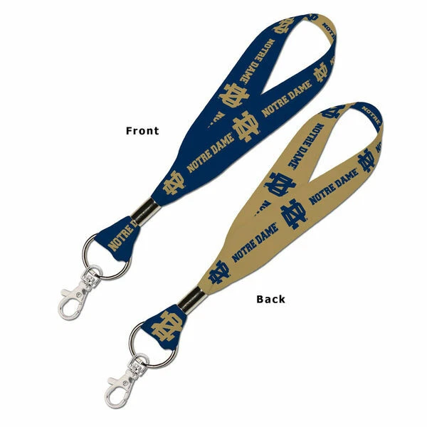 NOTRE DAME FIGHTING IRISH KEY STRAP LANYARD KEY CHAIN 1" WIDTH TWO-TONE NEW - Image 1 of 1