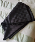 Jet Black Jacquard Fabric 70" Round Decorator Tablecloth Basketweave Pattern
