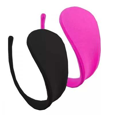 2er C-String Set Damen Schwarz Pink Bademode Bikini Unterhose Micro Tanga S/M/L - Bild 1 von 4