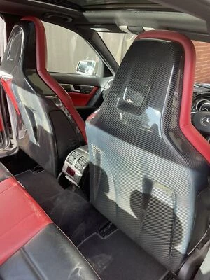 Real Carbon fiber Seat Covers Seat Shells 1Piece for Benz W204 C63 AMG 2008-2012 - Image 1 of 4