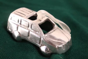 Vintage Silver Colored Cast Metal Van Vehicle Christmas Ornament 4" - Picture 1 of 4