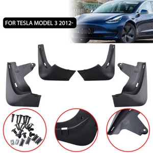 Protector contra salpicaduras de guardabarros delantero y trasero sin diseño de perforación para Tesla Modelo 3 12-2024 - Imagen 1 de 12