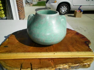 Vintage 1915 Brush McCoy Art Deco Craftsmen Pottery Matte Green Vase  - Picture 1 of 6