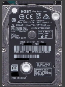 HTS545050A7E362 GENUINE HGST 500GB 2.5" SATA 2015-2016 MAC or PC Laptop HDD - Picture 1 of 2