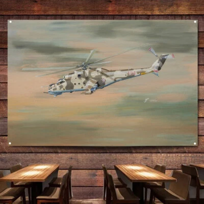 Hungarian Mi-24 Fighter Posters and Prints Aviation Flag Home Decor Banner Mural - Image 1 of 4