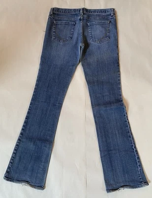 Pantalones de mezclilla de papel y tela Bridgette Bootcut azules para mujer talla 29 tiro bajo Foto 1 de 4