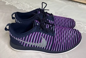 Zapatos para correr NIke Roshe Two Flyknit, 844620-500 azul marino/PPL varios EE. UU. talla 6,5 años - Imagen 1 de 12