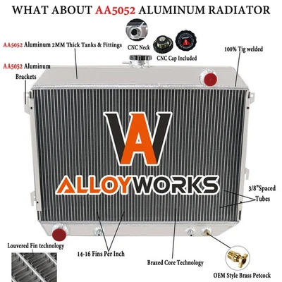 4 ROWS RADIATOR FIT 1970-1974 PLYMOUTH ROAD RUNNER DODGE CHALLENGER CHARGER V8 - Image 1 of 4