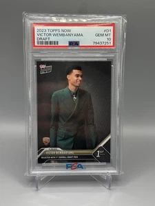 Tarjeta de novato 2023 (3) Topps Now Victor Wembanyama #D1 RC Draft primera PSA 10 Spurs - Imagen 1 de 2
