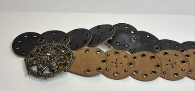 Vintage CONCHO Cinturón Ancho 42” CORSÉ Vaquera Rodeo Bohemio Foto 1 de 4