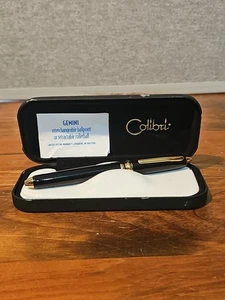 Vintage Colibri Kugelschreiber Gemini Kugelschreiber schwarz mit Goldrand im Hartschalenetui  - Bild 1 von 7