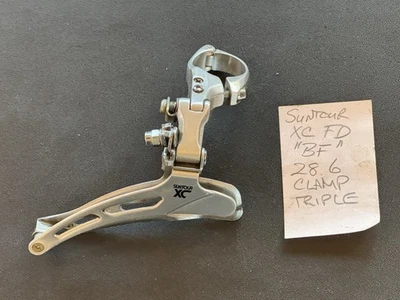 VTG Suntour XC Front Derailleur Triple 28.6mm Clamp On Reverse Pull 1985 Japan - Image 1 of 4