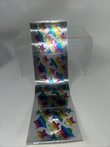 Vintage 4 Stück Lisa Frank 1982 Regenbogen Folie Sterne Aufkleber #344341 - Bild 1 von 12