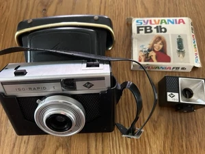 Fotoapparat Marke Agfa  mit Blitzaufsatz und Tasche - Bild 1 von 6