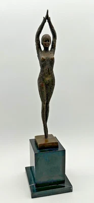 Figura firmada Art Deco bronce después de Chiparus estrella de mar escultura danza Foto 1 de 4