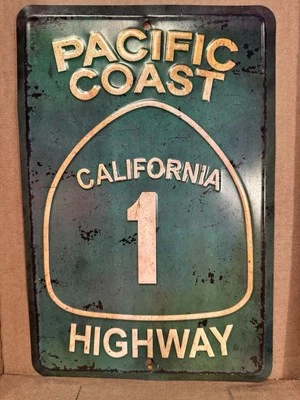 Pacific Coast Highway California 1. Metal Novelty Sign. 12x8 inches.Non-magnetic - Image 1 of 4