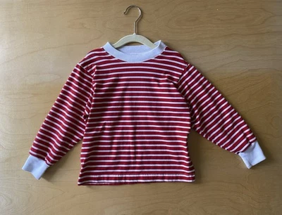 Vintage Kelly’s Kids Red White Striped Shirt Size 3t 4t 90’s Cotton Long Sleeve - Image 1 of 4
