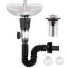 iFealClear Bathroom Sink Drain Kit, Flexible P-Trap Pipe with Chrome 