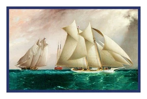 Nautical Buttersworth's Columbia vs Dauntless Counted Cross Stitch Chart Pattern - Picture 1 of 4