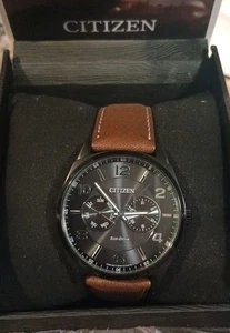 Citizen Eco-Drive schwarzes Zifferblatt Lederband Herrenuhr - AO9028-07E ($ 425 UVP) - Bild 1 von 3