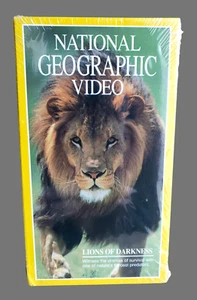 VTG 1993 NATIONAL GEOGRAPHIC Video Lions Of Darkness VHS Tape New Factory Sealed - Picture 1 of 6