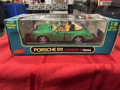 Coche modelo de metal fundido a presión Anson verde Porsche 911 Carrera 2 Targa 1/18 color raro Foto 1 de 4