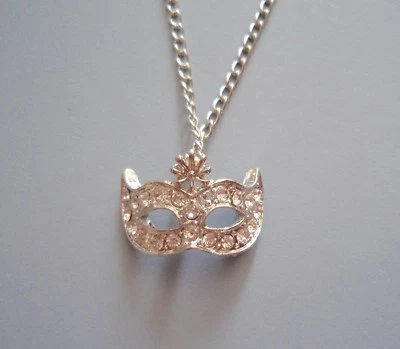 Silver Venetian Party Masquerade Mask Necklace * NEW * - Image 1 of 3