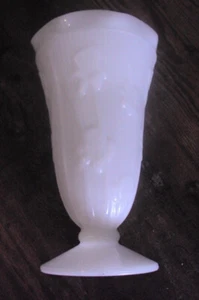 Jeannette Iris Herringbone vase 9" white milk glass MG - Picture 1 of 4