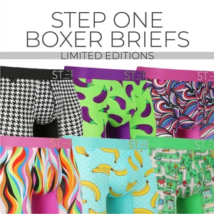 STEP ONE New Mens Boxer Briefs (Longer) Bamboo Underwear- Limited Editions - Picture 1 of 119
