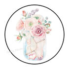 2cm 32xAufkleber Sticker Decal bunt Romantische Florale Einmachglas R179