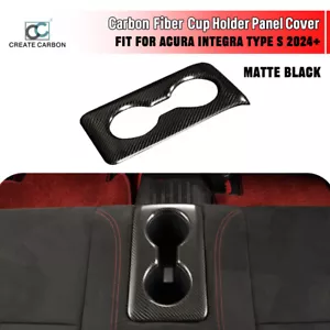Real Carbon Fiber Rear Cup Holder Cover Trim For Acura Integra Type S DE5 2024+ - Foto 1 di 8