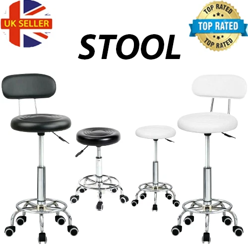 Adjustable 360° Swivel Stool Round Bar  Stool Salon Chair Beauty Workshop Office - Image 1 of 1