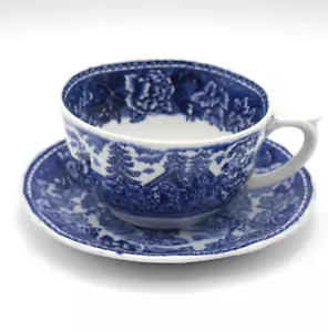 Arabia Finnland Tasse + Untertasse Landschaft blau Maisema Dsgn Reinhard Richter - Bild 1 von 3