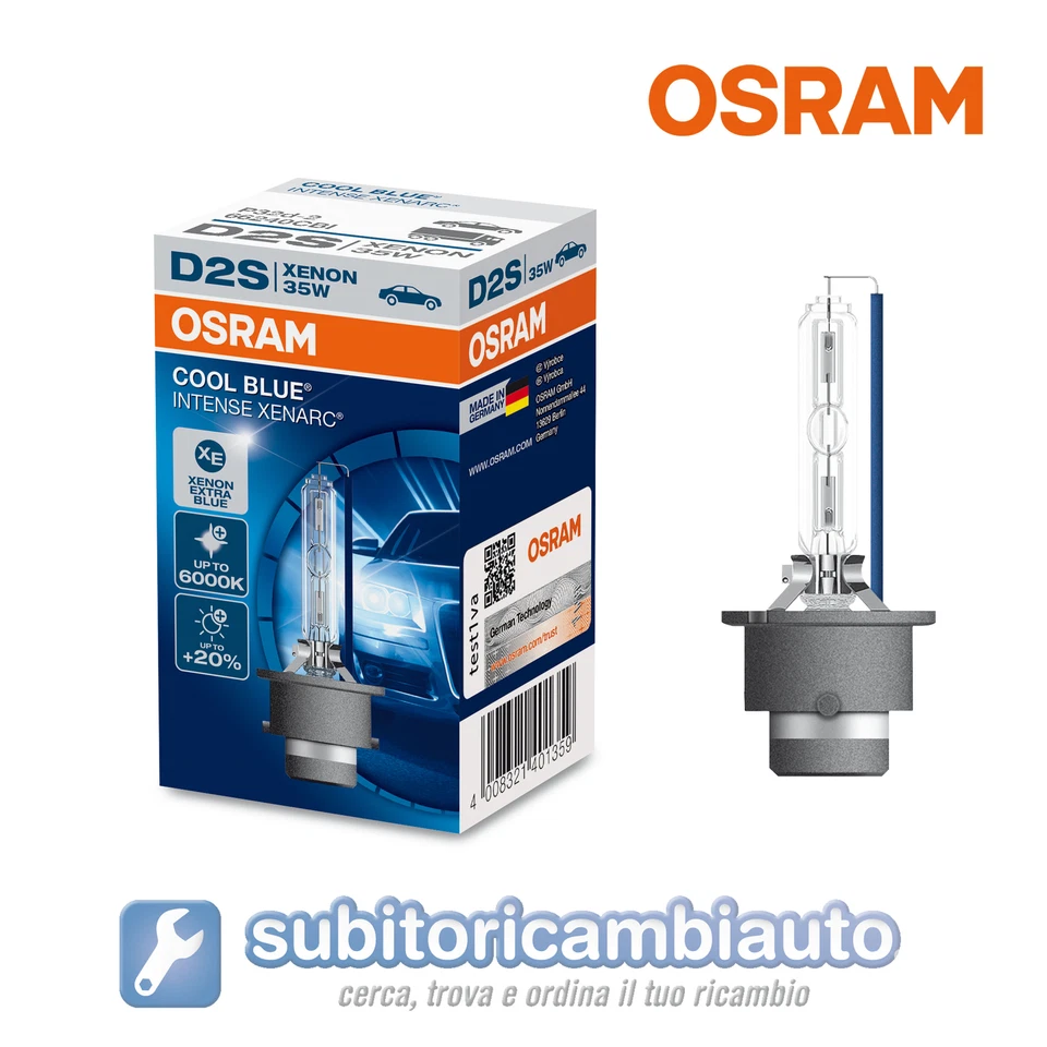 LAMPADA OSRAM XENARC COOL BLUE INTENSE D2S PER FARI ALLO XENO 66240 CBI 4800K - Immagine 1 di 1