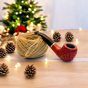 Briar pipe Smoking tobacco pipe Rusticated red pipe bowl Freehand artisan pipe - Picture 1 of 11