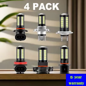 H4 H7 H8 H11 H16 33SMD 6500K White Light Repcement Car LED Bulbs Fog Light 4X - Picture 1 of 7