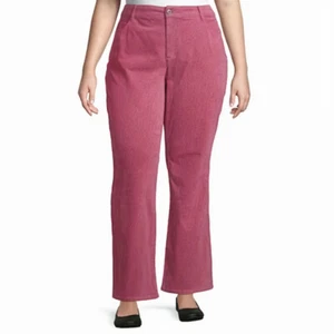 Pantaloni in velluto a coste St. John's Bay bootcut taglie forti 24 W nuovi prezzo al pubblico $ 50 rosa rustica   - Foto 1 di 2