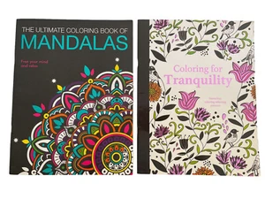 Mandalas Adult Coloring Book Lot Of 2 Tranquillity & Mandalas New - Imagen 1 de 6