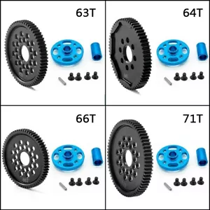 Juego de engranajes de alta velocidad Metal 63T 64T 66T 71T para 1/10 Tamiya 54500 RC TT02 Drift Ca - Imagen 1 de 17