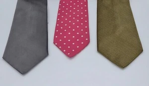 SET BESTEHEND AUS 3 - BROOKS BROTHERS MAKER HERRENKRAWATTE - NEU OHNE ETIKETT Silber, Gold Rosa - Bild 1 von 5
