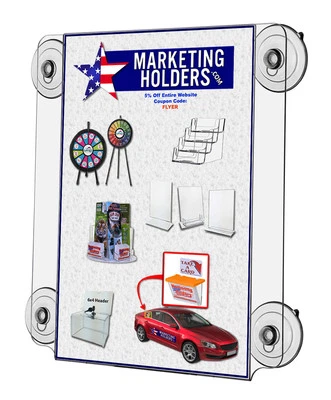 12"W x 18"H Window Sign Holder Double Sided with Suction Cups - Image 1 of 2