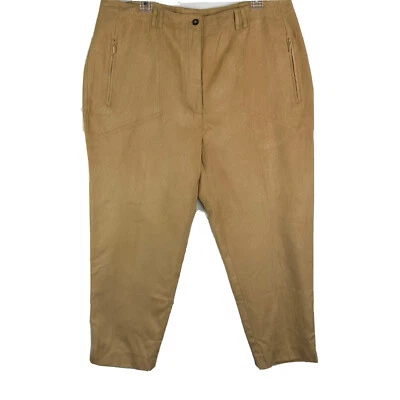 Pantalones para mujer Jamie Sadock beige imitación gamuza talla 18 frente plano Foto 1 de 4