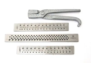 Economy Set Of 3 Steel Draw Plates: Rd, Hex, Tri. With Draw Tongs - Picture 1 of 1