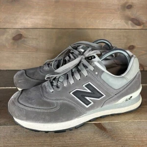 new balance 574 womens size 9.5 shoes gray leather athletic running sneakers - Picture 1 of 8