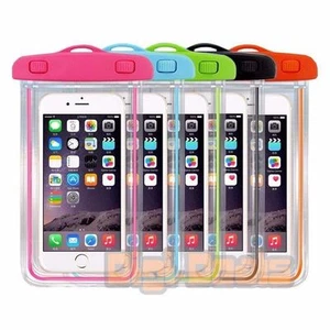 Waterproof Case Pouch Bag Glow in the Dark For iPhone X Kayaking Swimming - Picture 1 of 8