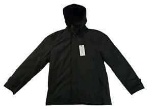 Cole Haan Signature Men's Classic Hooded Rain Jacket - Black - Size: M - Picture 1 of 20