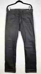 Divided by H M Jeans Mens 30 Black Relaxed Loose Fit Coated Denim Grunge Goth - Picture 1 of 14